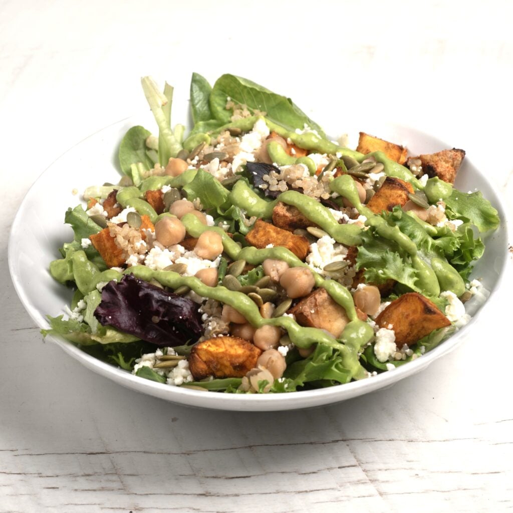 Southwestern Glow Salad with Tofu - Vegetarian seed oil free meal with 30+g of protein